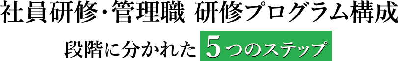 社員研修・管理職研修プログラム構成｜段階に分かれた５つのステップ